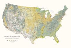 The United States  Land Cover Fine Art Print Map
